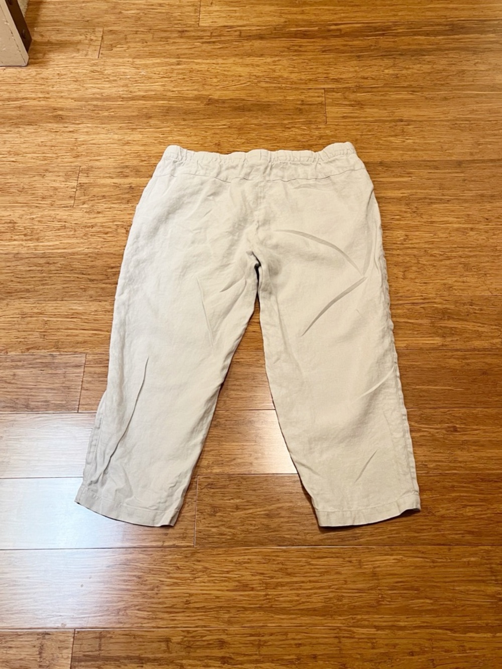 Pure Jill J. Jill Linen Drawstring Elastic Waist Cropped Pants w/ Pockets. Large - Picture 4 of 12